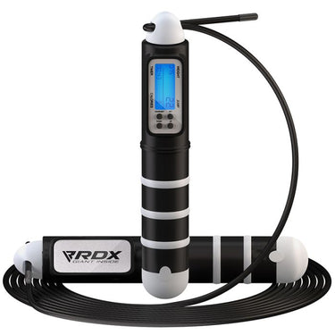 RDX CONTADOR DIGITAL DE EJERCICIOS Y QUEMA DE CALORÍAS CUERDA DE SALTAR AJUSTABLE DE 10.3 FT